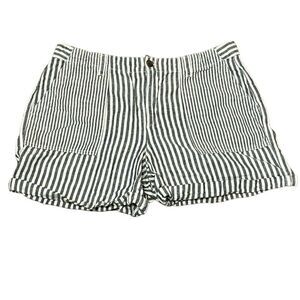 Gap Girlfriend Chino Striped Shorts Gray and White Size 14 Regular